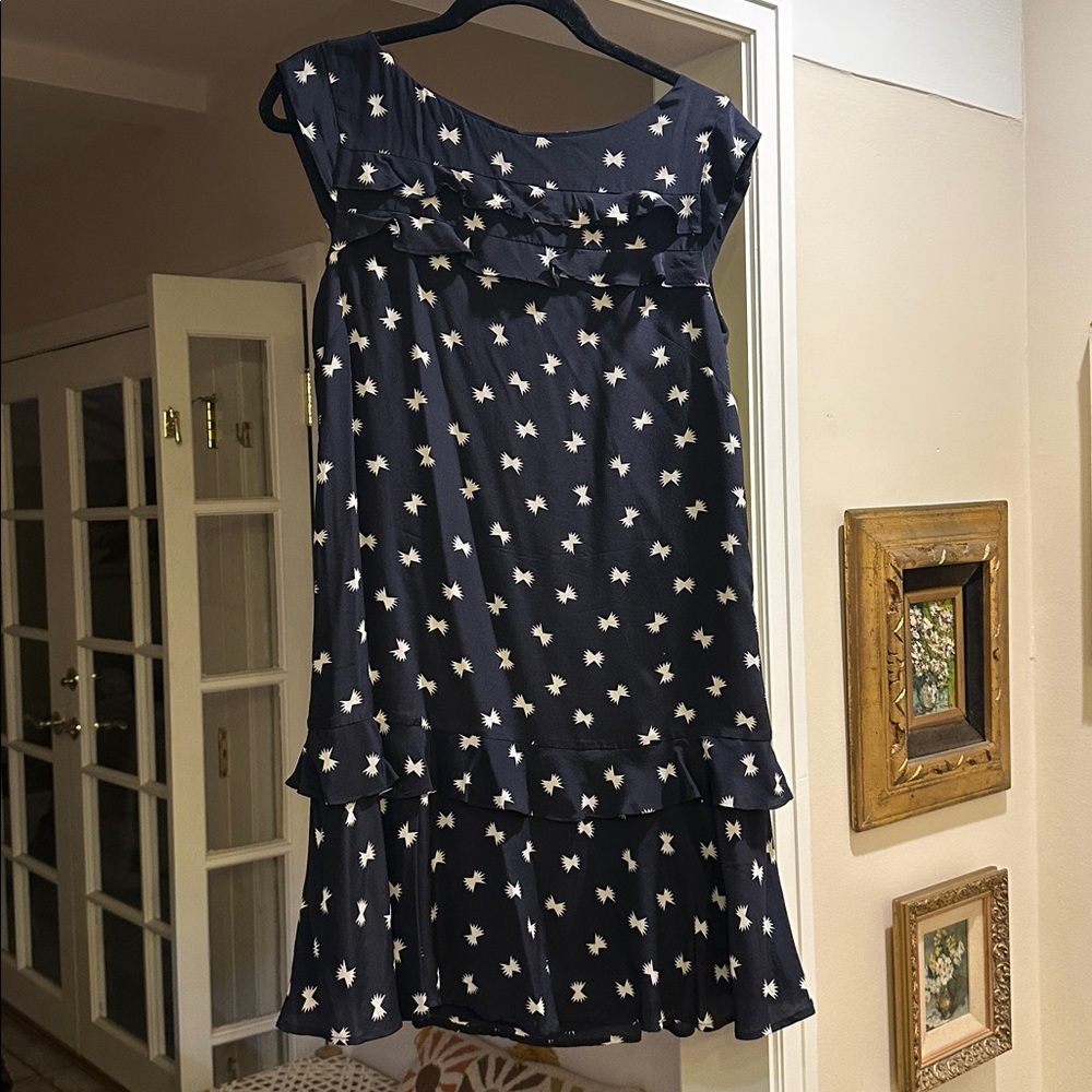 French connection navy and white silk dress
